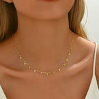 Gold Chain Necklace for Women 18K Gold Plated Dainty Star Cross Heart Cuabn Choker Chains Stainless Steel Trendy Jewelry Christmas Gifts - color: Small Cross-Gold