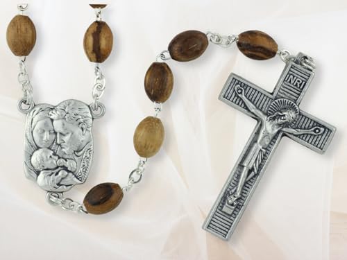 Gifts Catholic Inc. Pack of 10 - Holy Family Centerpieces for Rosary - 1" Silver Oxidized Bulk Rosary Making Supplies - Made in Italy