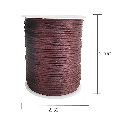 1.5mm Nylon Satin Cord Thread Beading String for Macrame Bracelets Chinese Knotting,Necklaces,Jewelry Making 109 Yards (Brown) - color: Brown, size: 1.5mm