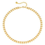 MTMY Beaded Necklaces for Women 14K Gold Plated Dainty Colorful Green/Rose Beaded Pearl Choker Necklace Delicate Boho Choker Necklace Jewelry Gift - style: Braided beads