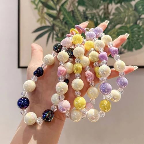 16mm Acrylic Bead 100pcs AB Cream Yellow Color Acrylic Bead Chunk Bubblegum Beads for DIY Crafting Necklace Bracelet Jewelry Making Keychain (Cream Yellow) - color: cream yellow