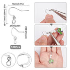 SUNNYCLUE 1 Box 100Pcs 304 Stainless Steel Earring Hooks Fish Hook Earring Wires Silver Earring Findings Ball Dot Earwires French Ear Hooks for jewellery Making Women Adults DIY Dangle Earrings Crafts - color: 100pcs 304 Stainless Steel Earring Hooks
