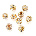 Craftdady 30Pcs 12mm Crystal Rhinestone Rondelle Spacer Beads Golden Disco Ball Loose Beads for Jewelry Making - color: Golden-12x10mm