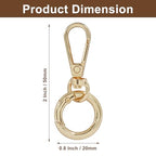 2 Pcs 5-Split Swivel Snap Hooks with Key Rings, Opening Metal Swivel Lobster Claw Clasps for Key Chain Clip, Lanyard, DIY Crafts, Jewelry Making, Bags and Accessories(Gold) - color: Gold