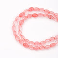 6×8mm Natural Red Watermelon Gemstone Loose Beads Flat Oval Healing Crystal Loose Stone Beads for Jewelry Necklace Bracelet Earring Craft - color: Red Watermelon