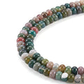 Cheriswelry 104pcs/Strand 6mm Natural Indian Agate Stone Beads Rondelle Gemstone Loose Spacer Abacus Beads Smooth Charms for DIY Craft Earring Bracelet Necklace Jewelry Making Supplies - color: Natural Indian Agate*2