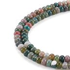 Cheriswelry 104pcs/Strand 6mm Natural Indian Agate Stone Beads Rondelle Gemstone Loose Spacer Abacus Beads Smooth Charms for DIY Craft Earring Bracelet Necklace Jewelry Making Supplies - color: Natural Indian Agate*2