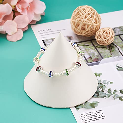 Craftdady 200pcs 8mm Round Alloy Rhinestone Bracelet Connector Beads Hollow Crystal Rhinestone Pave Disco Ball Loose Spacer Beads for Necklace Earring Jewelry Craft - color: Mixed Color-8mm