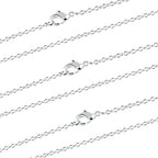 Wholesale 12 PCS Silver Plated Solid Brass Fine Flat Cable Chains Bulk for Jewelry Making 18-30 inches (24 Inch(2MM)) - color: Silver, size: 24 inch-0.079 inch