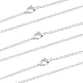 Wholesale 12 PCS Silver Plated Solid Brass Fine Flat Cable Chains Bulk for Jewelry Making 18-30 inches (24 Inch(2MM)) - color: Silver, size: 24 inch-0.079 inch
