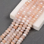 Aqua Aura Peach Aventurine 6mm Gemstone Faceted Rondelle Loose Beads DIY Jewelry Making Beads 16 Inch - color: Aqua Aura Peach Aventurine