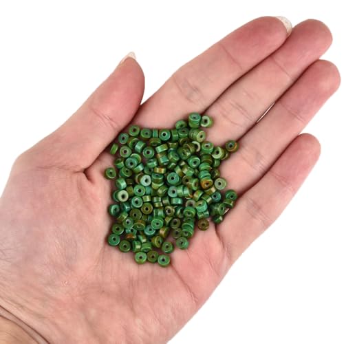 170pcs 4x2mm Green Turquoise Heishi Disc Rondelle Spacer Natural Stone Semi Precious Gemstone Loose Beads for Jewelry Making 15 inch - color: Green Turquoise, size: 4x2mm
