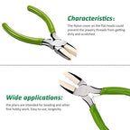 Mudder 2 Packs Nylon Nose Pliers Double Nylon Pliers Carbon Steel Jewelry DIY Tools for Beading Looping Shaping Wire Jewelry Making and Other Crafts, 5.3 Inch(Green) - color: Green