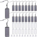 1 Box 60Pcs 20 Sets Black Bezel Earring Blanks 10x25mm Earring Bezel Trays Rectangle Pendant Bezel Blanks with Glass Cabochons Settings Stainless Steel Hooks Accessories for Jewelry Making - style: Style 1
