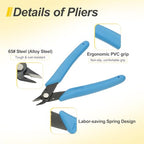 HARFINGTON 5" Flush Cut Pliers Small Precision Wire Cutter Side Cutter Diagonal Cutting Pliers for Jewelry Model Electronic 3D Print, Light Blue - color: Light Blue