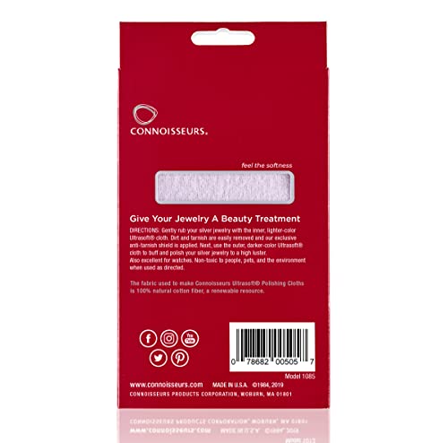 CONNOISSEURS Premium Edition Extra Large Polishing Cloth for Silver Jewelry - Ultrasoft Fabric with Anti-Tarnish Formula - 14x14 Inches - style: 14 x 14 Inches - Silver