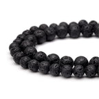 HAAMIIQII 60pcs 6mm Natural Black Lava Stone Beads Round Loose Gemstone Beads for Jewelry Making Strand 15 Inch - color: Black Volcanic Lava, size: 6mm 60pcs
