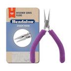 Beadalon Designer Series Chain Nose Pliers, Purple Vinyl-Free Grips, Stainless Steel, Box Joint, Double Leaf Springs, 4.75 in - color: Purple, style: Chain Nose