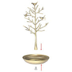 INVIKTUS Silver Birds Tree Jewelry Stand Display Earring Necklace Holder Organizer Rack Tower - color: antique cyan