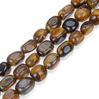 Adabele 15 Inch Natural Golden Yellow Tigers Eye Gemstone Tumbled Round Nugget Loose Beads 10mm-13mm Gem Stone Spacer for Craft Jewelry Making GZ4-11 - color: Tiger's Eye Stone, size: 15 Inch/1 Strand