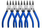 Wire Cutters 5 Pack, 6.5 inch,KAIHAOWIN Flush Cutters Diagonal Cutters Side Cutters Precision Ultra Sharp Spring Loaded Wire Snips Clippers Dikes Cutting Pliers Small for Crafting Jewelry Making,Blue - size: 6"x5 Pcs