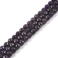 Natural Amethyst 8mm Gemstone Faceted Round Loose Strand Beads for DIY Necklace Bracelet Jewelry Making 15 Inch - color: Amethyst