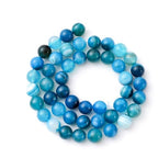 6mm 60pcs DIY Natural Blue Striped Agate Stone Beads Round Healing Crystal Gemstone Loose Beads for Jewelry Making Handmade Bracelet Necklace - color: Blue Striped Agate, size: 6mm