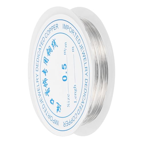 MECCANIXITY 24 Gauge Copper Wire for Jewelry Making, 1 Roll Craft Tarnish Resistant Beading Wire for Jewelry Making Supplies DIY (Silver)-20ft - color: Silver, size: 24 Gauge x 20ft