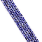BEADIA Natural Blue Sodalite Spacer Beads Caps Loose Semi Gemstone for Beading Jewelry Making 6mmx3mm 38cm - color: Blue Sodalite, size: Round 6mm x 3mm