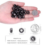 TUMBEELLUWA Natural Gemstone Beads for Jewelry Making, Rondelle Large Hole Loose Beads Pack of 15,Silver Sheen Obsidian(8x14mm) - color: Black