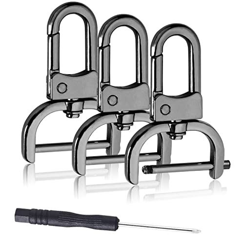 6 Pack 1 Inch Detachable Snap Hook Swivel Clasp, Metal Lobster Claw Clips Clasp with Screwdriver for Replacement Purse Keychain Hardware, Keyring Clip, Pets Collar Accessories (Black) - color: 1 Inch Black 6pcs, size: 1Inch Width