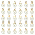 PATIKIL Pearl Charm, 100pcs Pearl Beads Faux Pearl Pendant Charm DIY for Jewelry Making Bracelets Earrings Necklace Crafts - color: Golden Beige, size: 6mm