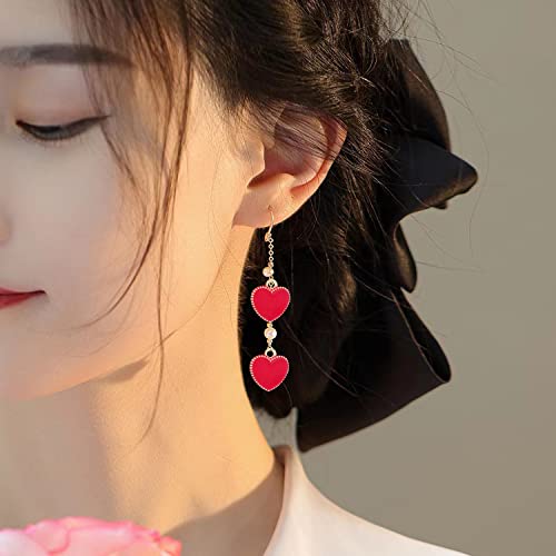 Honbay 40PCS Enamel Alloy Charms Pendant Dainty Cute Love Heart Shaped Pendants Valentine's Day Pendant Bead Charms for Keychains Earrings Bracelets Necklaces Jewelry Making and DIY Crafts - color: Red