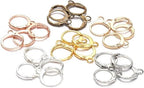 20 Pieces Surgical-Grade Stainless Steel Lever Earring Hooks - Open Loop Findings with 14×12mm Hoop Bases for DIY Jewelry Making Supplies (Brown) - color: Brown