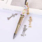 4Pcs Butterfly Rhinestone Tassel Chain Beads for Pens Butterfly Alloy Focal Spacer Beads for DIY Craft Beadable Pens Bracelet Necklace Earrings Keychain Jewelry Making - color: Alloy Butterfly Tassel