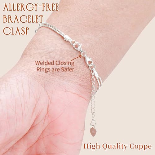 OHINGLT Double Lobster Claw Clasps Necklace Extender Silver, Double End Design Necklace Clasps and Closures, Bracelet Connector Suitable for Jewelry Making (8PCS Silver) - color: 8PCS Silver