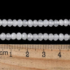 115pcs 4x2mm Rondelle Faceted Natural Jade Beads, Dyed Stone Beads Abacus Disk Stone Spacer Charm Bead for DIY Bracelet Necklace Jewelry Making Keychain Phone Chain Ornament, White - color: White