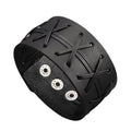 GelConnie Leather Cuff Bracelet Punk Braided Bracelets Rock Leather Wristbands Faux Mens Leather Bracelet Gothic Viking Bangle Adjustable Wrap Bracelet for Women,Men - color: MLPB084-Black