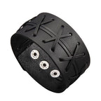 GelConnie Leather Cuff Bracelet Punk Braided Bracelets Rock Leather Wristbands Faux Mens Leather Bracelet Gothic Viking Bangle Adjustable Wrap Bracelet for Women,Men - color: MLPB084-Black
