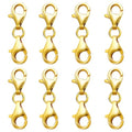 OHINGLT Double Lobster Claw Clasps Necklace Extender Gold, Double End Design Necklace Clasps and Closures, Bracelet Connector Suitable for Jewelry Making (8PCS Gold) - color: 8PCS Gold