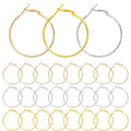 60Pcs Round Hoop Earring Findings Stainless Steel Earrings Beading Making Open Beading Hoop for Jewelry Making DIY Crafts Art Creation (40mm) - color: 40mm