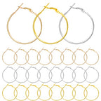 60Pcs Round Hoop Earring Findings Stainless Steel Earrings Beading Making Open Beading Hoop for Jewelry Making DIY Crafts Art Creation (40mm) - color: 40mm