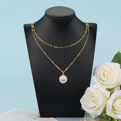 YOUBEIYEE Gold Plated Paperclip Chain Necklace Bulk 10 Pack Stainless Steel Paper Clip Necklace for Women - color: Gold, size: 18inch (2.5x6.5mm)