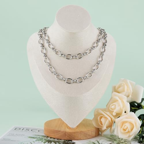 UMAOKANG 2 Meters Stainless Steel Jewelry Chains Bulk Rolo Chains Bulk for Men and Women Jewelry DIY Jewelry Making Chain - color: Rolo (Steel)