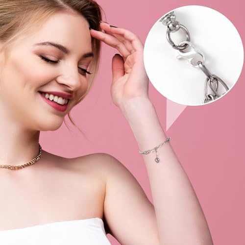 Pndeyo Double Opening Lobster Clasp, 925 Sterling Silver Jewelry Connector Extender, Hypoallergenic Spring Clasp for Keychains Necklace Bracelet Jewelry Making - color: Silver-1pc-0.39"×0.26"