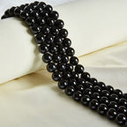 150pcs 6mm Black Tourmaline Beads Natural Gemstone Beads Round Loose Beads for Jewelry Making - color: Black Tourmaline, size: 6mm