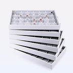 Oirlv Velvet Stackable Jewelry Tray 32 Grids Earrings Organizer Display Showcase Jewelry Storage trays - size: 32 Grids Earring Tray