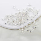 100 Pcs 925 Silver Crimp Beads for Jewelry Making - 4mm Crimp Bead Covers, Knot Covers for Jewelry Making, Knot Covers Clamshell Fold-Over Bead Covers for DIY Bracelets Necklaces - color: Silver