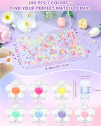 FIVEIZERO 300PCS Acrylic Flower Beads, Colorful Transparent Bead Charms for DIY Bracelets, Necklaces & Jewelry Craft Supplies - color: Clear Acrylic