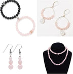 About 60pcs 6mm Natural Stone Beads Rose Quartz Beads Crystal Gemstone for Jewelry Making, DIY Bracelet Necklace - color: Rose Quartz, size: 6mm